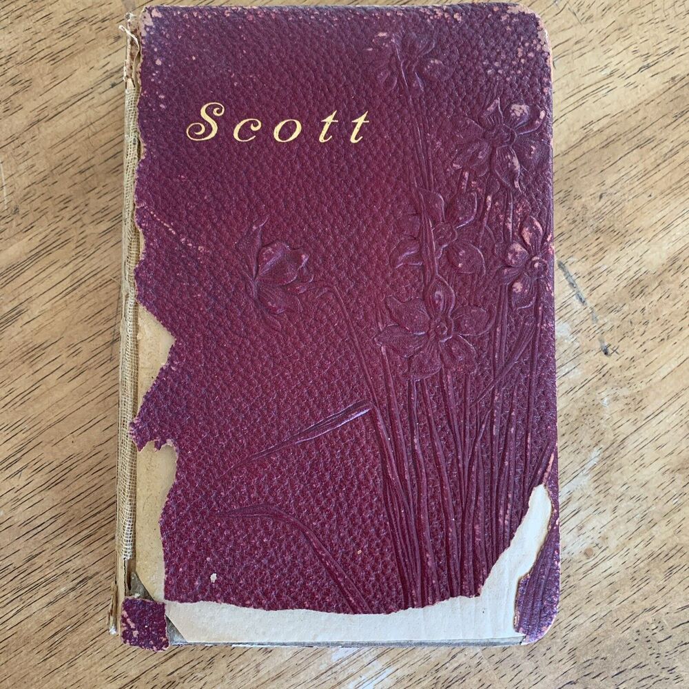 The Poetical Works Of Sir Walter Scott John Wâ Lovell Co Leather 1800's Book